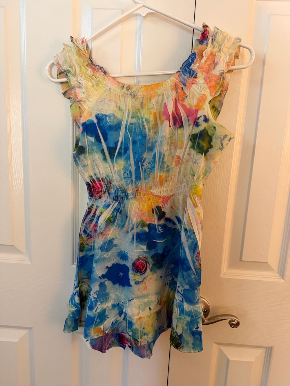 Colorful Floral Ruffled Sundress - Picture 3 of 4